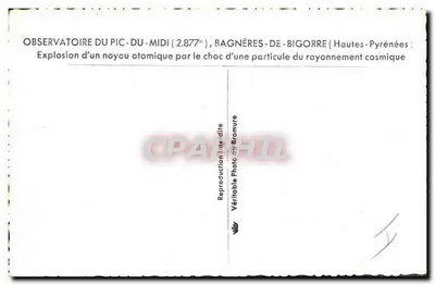 Explosão de um núcleo atômico — Observatório do Pic-du-Midi — reprodução fotográfica — Verso