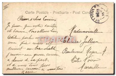 Madame Roesler — mulher sentada com um cachorro — editor 'L'Ami du Touriste' n° 103 — Verso