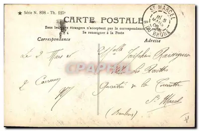 Rose d'Avril — jovem mulher com véu verde e flores rosas — editada por Rose d'Avril, série N. 898 — Verso