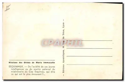 Missionar am Kap Esquimau — Éditions Apostoliques, Lyon — Rückseite