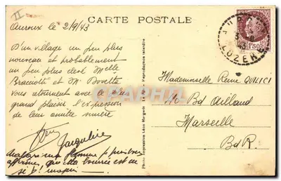 Chi Yeou Voulio (Bourrée) — Faute-Loire — Léon Margerit n°1425 — Verso