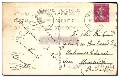 Dança folclórica na Auvergne — A Auvergne Pittoresque — Ed. La Cigogne, n°458 — Verso