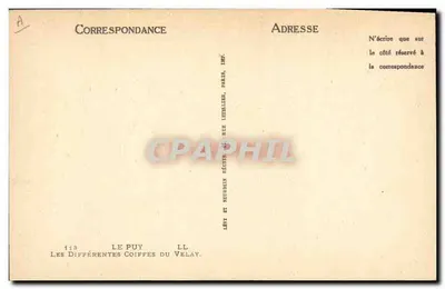 As diferentes toucas do Velay — Le Puy — Editor: As Diferentes Toucas do Velay, 113 rue Letellier, Paris — Verso