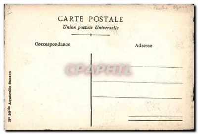 Bouquet de rose et de fleurs bleues — aquarelle — éditeur Aquarelle Ganson, n° 80 — Verso
