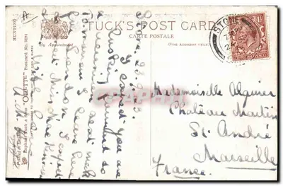 Após a caça — Tuck's Post Card, série Caça No. 3194 — Verso