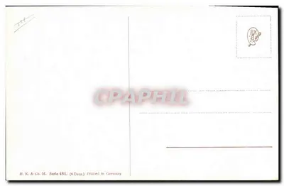 Caça à cavalo — cavaleiros trajados de vermelho e cães — A. Pichezowski — Verso