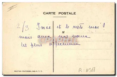 Recouvrements — caricature de Cheval — Soutien Fraternel des P.T.T. — Verso