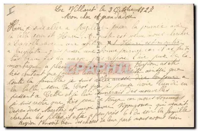 La Vouâle la Rouzette — Hotel V° Monnier — Le Puy — Verso