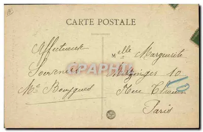 Vrouw op paard — Vertrek naar de Markt — Germain Malroux, lib.-edit., Aurillac — n° 1429 — Achterkant