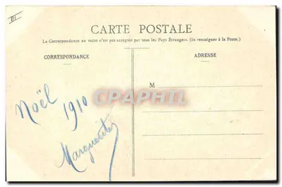 Violette papaveren — kleurpotloodtekening — Marquenay 1910 — Achterkant