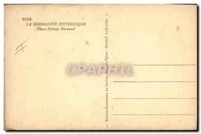 Velho Pescador Normando — A Normandia Pitoresca — Éditions Normandies, Le Gouhey — Verso