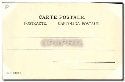 Caccia a cavallo — cavalieri in abito da caccia che attraversano un ruscello — M. M. Vienne — Verso