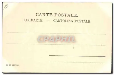 Caça à cavalo — cavaleiros em traje vermelho e cães de caça — M. M. VIENNE — Verso