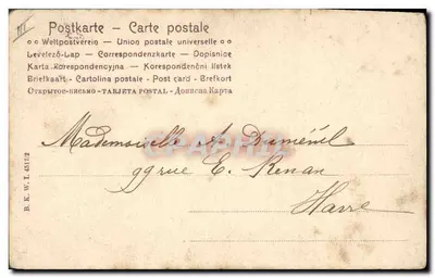 Carrozza di scarabei — scena umoristica — editore B.K.W.I. n° 45172 — Verso