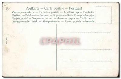 Enfants jouant à la mer — scène de plage avec cabines et toboggan — éditeur 'Serie 407' — Verso