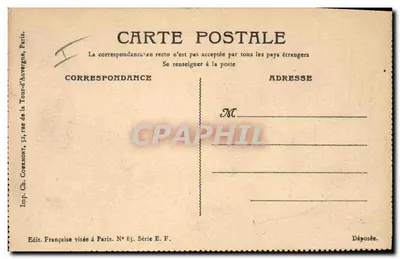 Salaud ai feriti — Deposito della Tour-d'Auvergne, Parigi — Ed. Francese visata a Parigi, N° 85, Serie E.F. — Verso