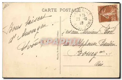 O Inverno na Auvergne — Os Esportes no Mont-Dore e na La Bâboule — Uma Partida de Bob (travessa de neve) — Editor: J. Béguin, St-Gérande-Rev (Allier) — Verso