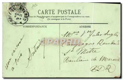 Os Pescadores no CAP NÉGRE, perto de Cavalière — Linha do Litoral do Caminho de Ferro do Sul da França — A. Bougault, n°810 — Verso