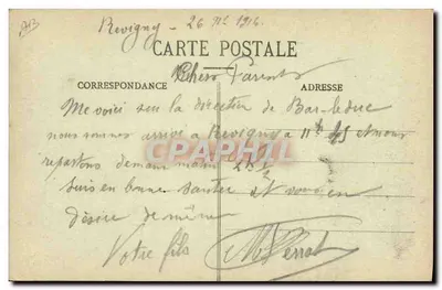 Revigny (Meuse) - Os Barracões - Hospital de Evacuação — Verso