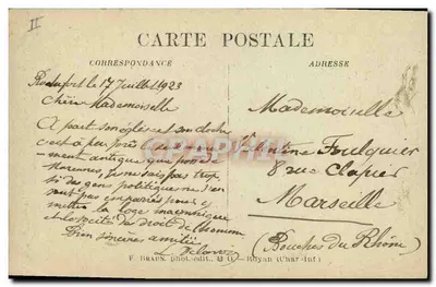 Marennes — Dom z epoki renesansu — Izba Notariuszy — F. Braun, Royan (Charente-Inférieure) n°254 — Rewers