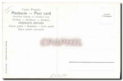 Caravanserai — cena de mercado com dromedários — editora União Postal Alemã, série T.0.6 — Verso