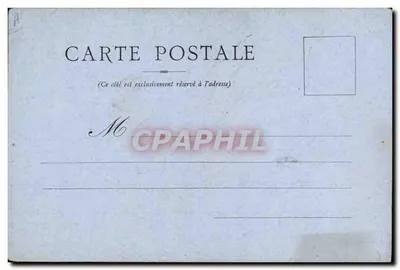 Casal abraçado sob um palmeiral — ilustração de A. Cadeau — editor não visível — Verso