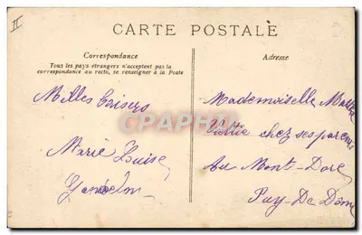 Stara pocztówka Folklore Auvergne Dziecko — Rewers