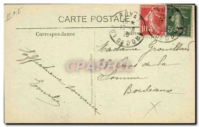 Dwie kobiety i mężczyzna w Auvergnie — G.d'O. — 1018 — wydawca G.d'O. — Rewers