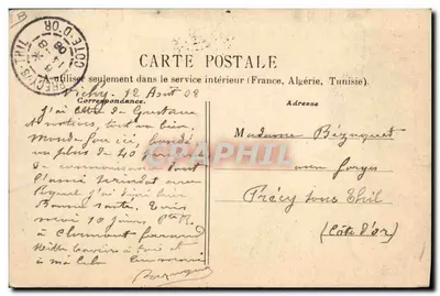 Camponesa bourbonnasse ao poço — N°8 — Editor P. Paquet, Mougins — Foto H. Bacheroy — Verso