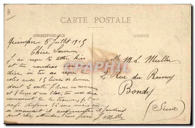 Dzieci rybaków sardyńskich — zbieranie muszli — Wyspa Tudy — Kolekcja Villard, Quimper — Rewers