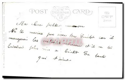 Chiens jouant autour d'un buisson — scène de Noël — éditeur A. Kennedy, Paris — Verso