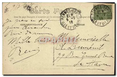 Rennes — O hospital militar n°1 (Guerra de 1914-15-16-17) — Mary-Roussière editora, Rennes — Verso