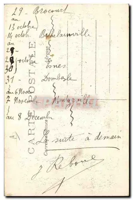 Montgerville — Entrevista entre irmãos de armas — jovem oficial belga oferecendo cigarros a um vidraceiro ferido perto dele na Bélgica — Phot-Express n°101 — Verso