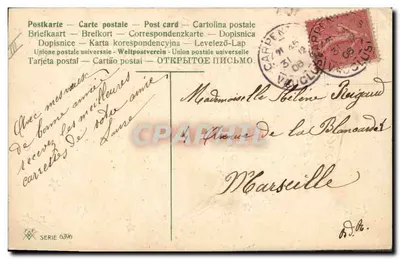 Escena invernal en una bola de nieve — editor PER, serie 6396 — Reverso