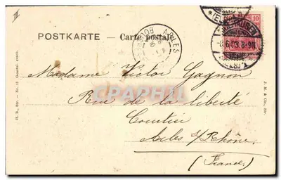 Donna in abito alsaziano — Ricordo dell'Alsazia — editore non identificato — Verso