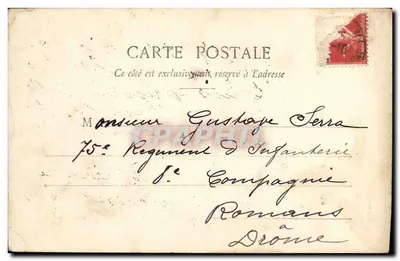 Deux soldats en uniforme — scène de salut — Phototype A. Bereset & Cie, Nancy — Verso