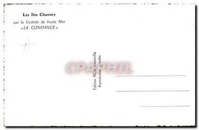 De eilanden Chausey — via de zeevaartboot « LA CONFIANCE » — Uitgave ROY Granville — Achterkant
