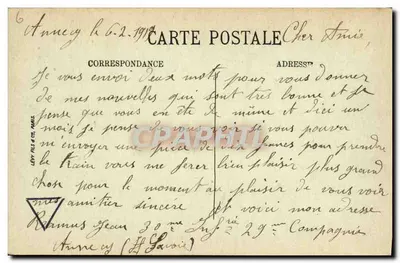 Lac van Annecy — De stoomboot "France" en het Parmelan — LL — Achterkant