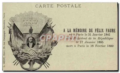 Félix Faure — Hommage à la mémoire — L. Huot, Paris