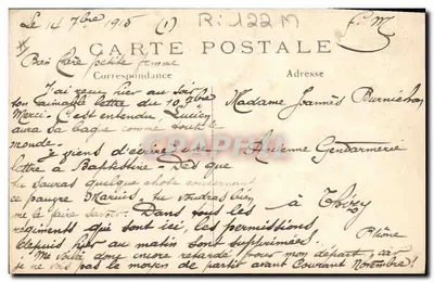 Carro de ambulância — destruído por um obus alemão — Imp. Baudinière, Nanterre — Viséo Paris N° 433 — Verso