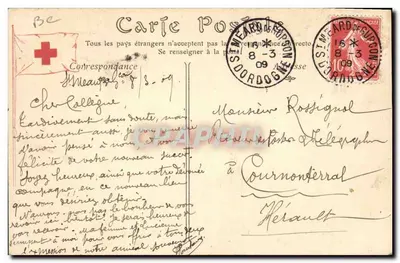 Sociedade de Socorro aos Feridos Militares — Aulas da Sra. Genin em Plaisance — 19, rue Matignon — Verso