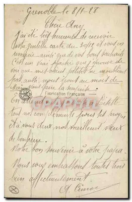 Église sous la neige — scène hivernale — éditeur NOYER n° 3703 — Verso