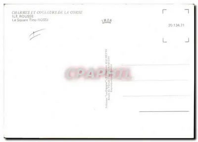 Bilhete postal moderno Corse O square Tino Rossi — Verso