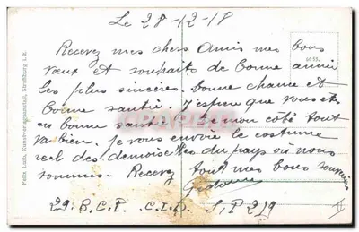 Kobieta w stroju alzackim — Elsässerin — Felix Lubb, Straßburg I.E. — Rewers