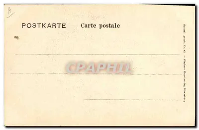 Mulher em traje lorrain — Lothringen — editor P. P. Künstlerverlag Strasbourg, n° 43 — Verso