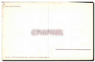 Derviches Hurleurs — pintura aquarelada — E. F. Rochat, Constantinopla, 1915 — Verso