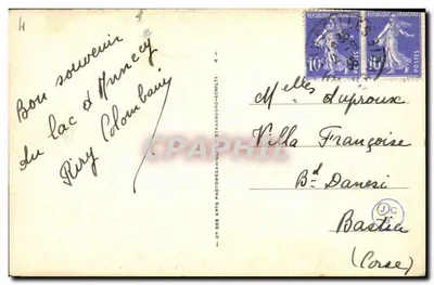 Jezioro Annecy — Parowóz „France” i Góra Veyrier — LL. — Rewers