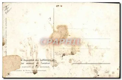 A morte do aviador — primeiro momento do aéronauta — editor R. Weiss, Biel, Suíça — Verso