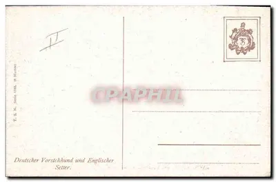 Twee jachthonden — Duitse jachtterrier en Engelse Setter — C. Rouvret — Achterkant