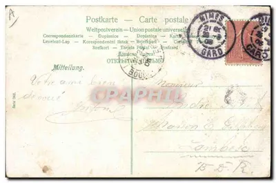 Família em um campo de couve — série 346 — editor Weilpostverein — Verso